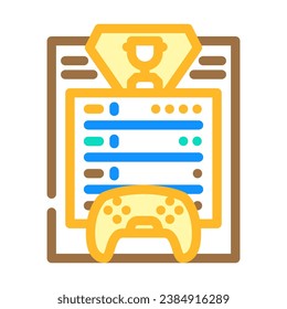 scoreboard game color icon vector. scoreboard game sign. isolated symbol illustration