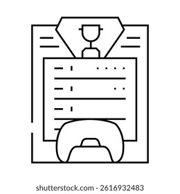 scoreboard game line icon vector. scoreboard game sign. isolated contour symbol black illustration