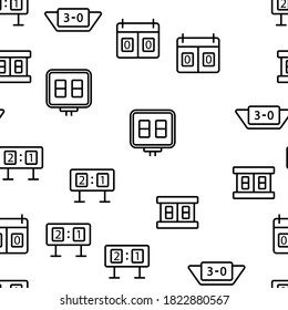 Scoreboard Game Tool Vector Seamless Pattern Thin Line Illustration