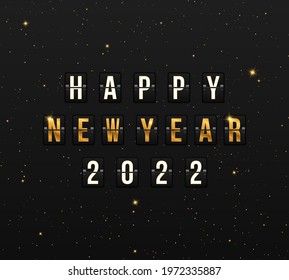 Scoreboard for happy new year 2022. Framework for the new year. Festive postcard.