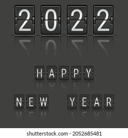 Scoreboard for Happy New Year 2022. Frame for the New Year. Festive postcard. Vector illustration.