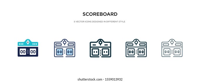 scoreboard icon in different style vector illustration. two colored and black scoreboard vector icons designed in filled, outline, line and stroke style can be used for web, mobile, ui