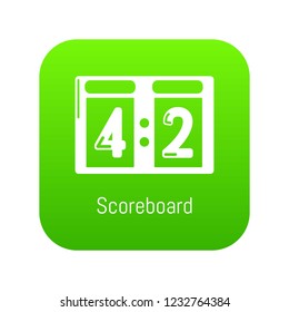 Scoreboard icon green vector isolated on white background