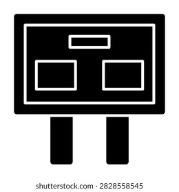 Scoreboard icon illustration. This is a vector single icon with a solid style. It is suitable for various purposes, including website design, mobile app design, and logo design.