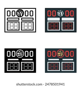 Scoreboard icon represents a display used to show scores and other information during sports matches.