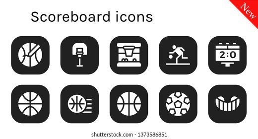 scoreboard icon set. 10 filled scoreboard icons.  Collection Of - Basketball, Scoreboard, Soccer, Gum shield