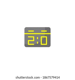 Scoreboard icon. Soccer or football icon. Simple, flat, color.