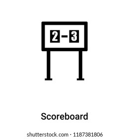 Scoreboard icon vector isolated on white background, logo concept of Scoreboard sign on transparent background, filled black symbol