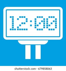 Scoreboard icon white isolated on blue background vector illustration