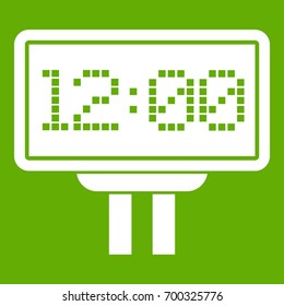 Scoreboard icon white isolated on green background. Vector illustration
