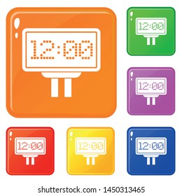 Scoreboard icons set collection vector 6 color isolated on white background