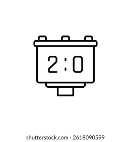 Scoreboard illustration displaying two zero score for sport contest event