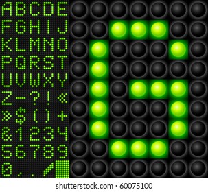 Scoreboard lamp alphabet