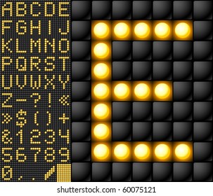 Scoreboard lamp alphabet svg