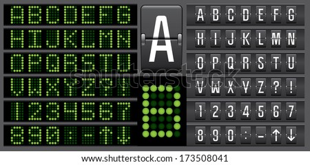 Scoreboard mechanical and electronic panel letters alphabet 