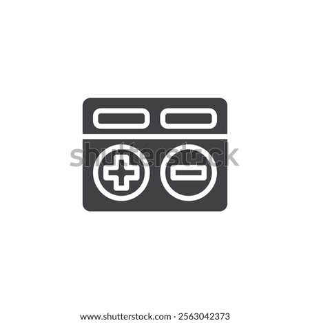 A scoreboard with a plus and minus vector icon. filled flat sign for mobile concept and web design. Over under betting glyph icon. Symbol, logo illustration. Vector graphics