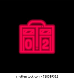 Scoreboard red glowing neon ui ux icon. Glowing sign logo vector