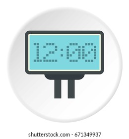 Scoreboard with result display icon in flat circle isolated vector illustration for web