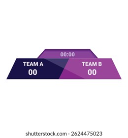 Placar mostrando um jogo de empate entre duas equipes com zero pontos cada e o tempo mostrando 00,00