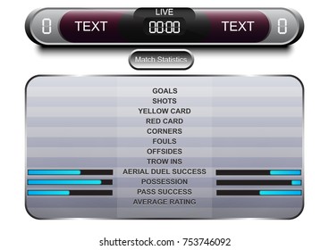 Scoreboard soccer design., Sport button element, Banners for football game, Vector