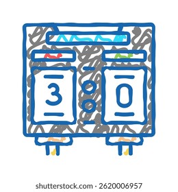 scoreboard soccer doodle icon sketch vector. scoreboard soccer sign. isolated symbol illustration