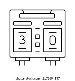 scoreboard soccer line icon vector. scoreboard soccer sign. isolated contour symbol black illustration