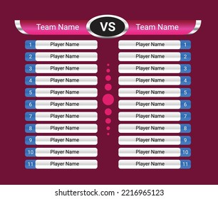 Scoreboard for soccer match, vector score board football game tournament team results, passing plays and yards, sacks and turnovers, user interactions