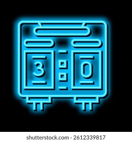 scoreboard soccer neon light sign vector. scoreboard soccer illustration