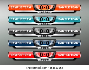 scoreboard sport template for football and soccer, vector illustration