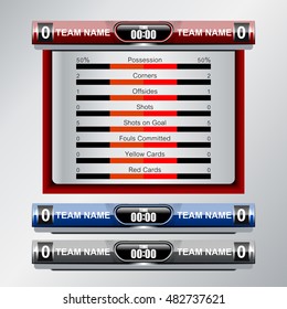 scoreboard sport template for football and soccer, vector illustration