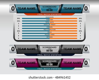 scoreboard sport template for football and soccer, vector illustration