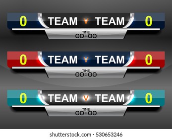 scoreboard sport template for football and soccer, vector illustration
