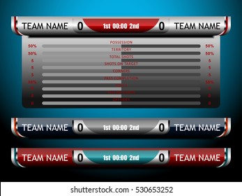 scoreboard sport template for football and soccer, vector illustration