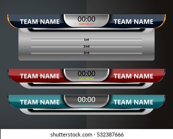 scoreboard sport template for football and soccer, vector illustration