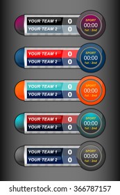 scoreboard sport timer design for football and soccer, vector illustration