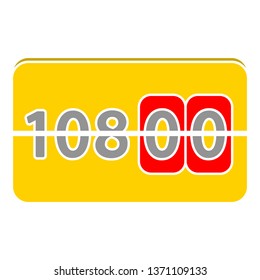 Scoreboard with time result display and spotlight vector illustration
