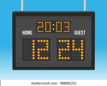 Scoreboard With Time And Result Display Vector Illustration