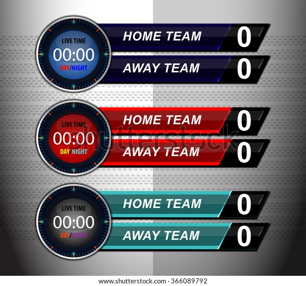 Scoreboard Timer Template Design Football Soccer Stock Vector (Royalty Free) 366089792