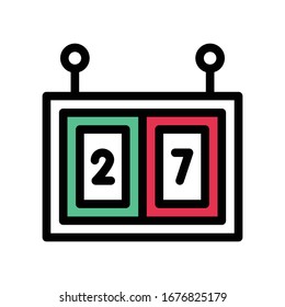 scoreboard vector flat color icon 