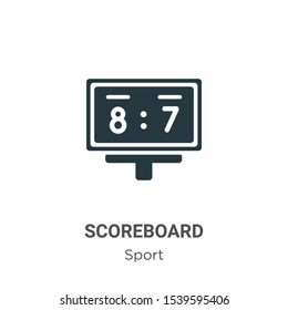 Scoreboard vector icon on white background. Flat vector scoreboard icon symbol sign from modern sport collection for mobile concept and web apps design.