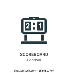 Scoreboard vector icon on white background. Flat vector scoreboard icon symbol sign from modern football collection for mobile concept and web apps design.