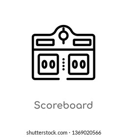 scoreboard vector line icon. Simple element illustration. scoreboard outline icon from football concept. Can be used for web and mobile