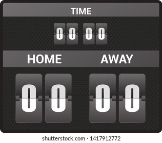 Scoreboard vector score board digital display football soccer sport team match competition on stadium illustration set of score-board championship information isolated on white background