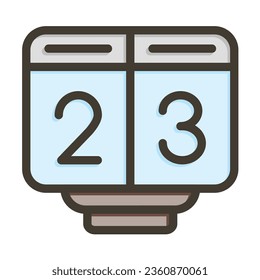 Scoreboard Vector Thick Line Filled Colors Icon For Personal And Commercial Use.
