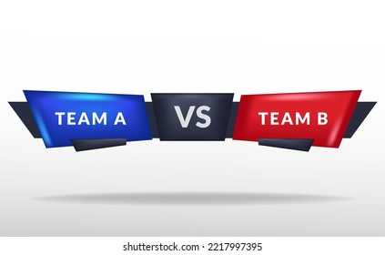 scoreboard versus team A vs team B for sport lower third. Blue team fight red team