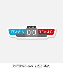Scoreboard versus team A vs team B Icon sticker isolated on gray background