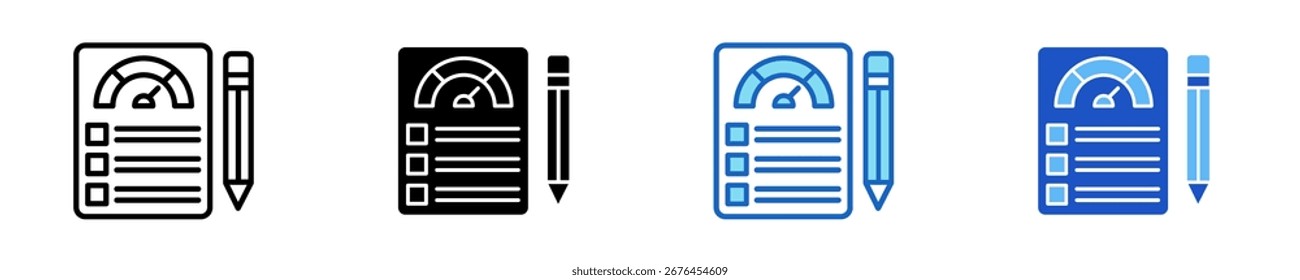 Scorecard Report Icon Set Multiple Style Collection