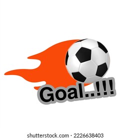 Scored Goal sticker, hit the ball, comics speech set, soccer web online translation design element, football vector illustrations template