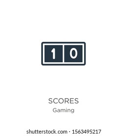 Scores icon vector. Trendy flat scores icon from gaming collection isolated on white background. Vector illustration can be used for web and mobile graphic design, logo, eps10