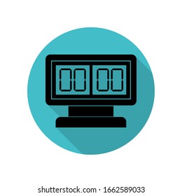 Scoring board long shadow icon. Simple glyph, flat vector of arrow icons for ui and ux, website or mobile application